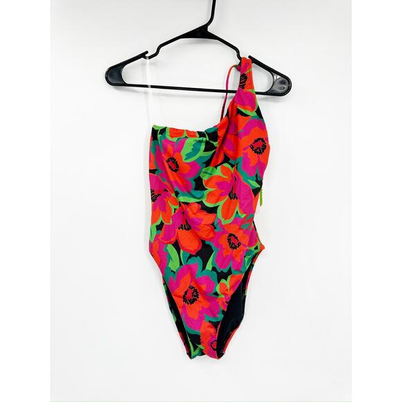 Sanctuary Gardener Floral Printed One Shoulder One Piece Swimsuit Size Small NWT - Picture 2 of 7